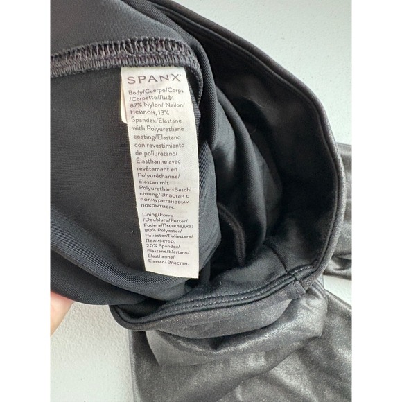 Spanx Faux Leather Leggings High Waisted Tummy Control Black Small - Picture 4 of 5